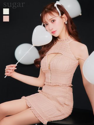 ローブドフルール ビジューシアーチュールタイトミニキャバドレス ROBE de FLEURS ローブドフルール ビジューシアーチュールタイトミニ