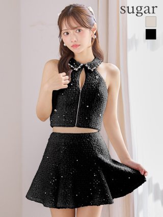 ローブドフルール　sugar フレアミニドレス　キャバドレス ROBE de FLEURS】フレアミニドレス - sugar