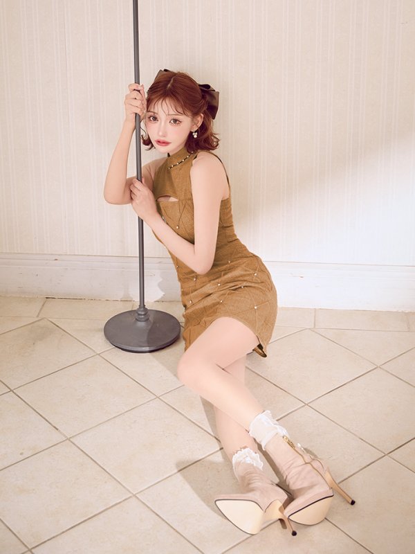 画像4: XSサイズあり【ROBE de FLEURS/ローブドフルール】ビジュー/ バストジップ/ タイト/ ミニドレス/ キャバドレス[OF08] (4)