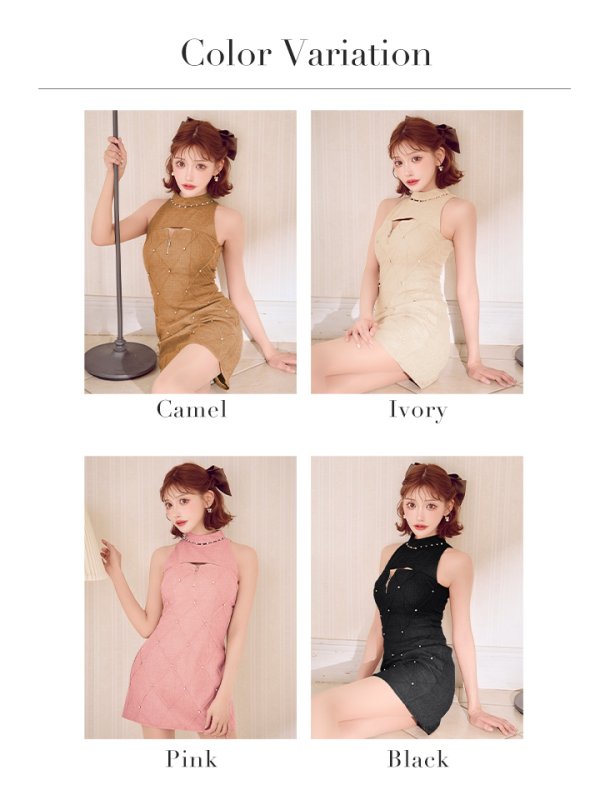 画像18: XSサイズあり【ROBE de FLEURS/ローブドフルール】ビジュー/ バストジップ/ タイト/ ミニドレス/ キャバドレス[OF08] (18)