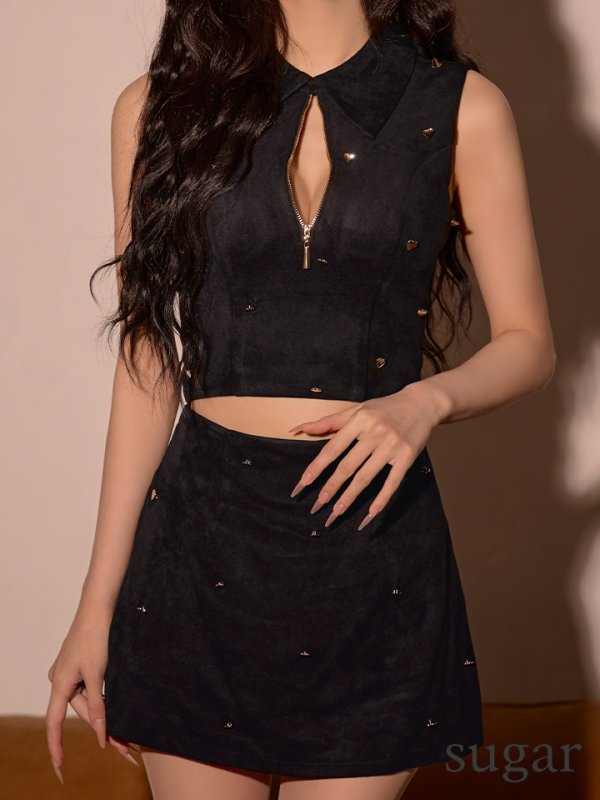 ブラック　モデル：ゆりお　身長：165cm　着用サイズ：Sサイズ