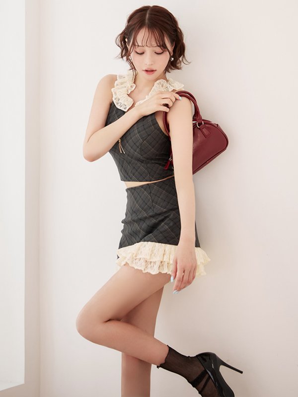 ブラックチェック モデル：れみ　身長：163cm　着用サイズ：Sサイズ