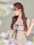 アイボリーxブラック　モデル：三上悠亜　身長：159cm　着用サイズ：Sサイズ