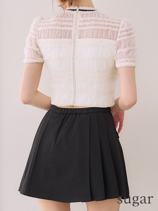 アイボリーxブラック モデル：ゆめ　身長：160cm　着用サイズ：Sサイズ