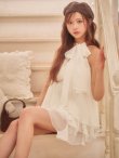 画像3: 【予約商品/9月下旬発送予定】【ここ/関西コレクション着用】XSサイズあり【ROBE de FLEURS/ローブドフルール】リボン/ ホルター/ プリーツシフォン/ セットアップ/ ミニドレス/ キャバドレス[OF08] (3)