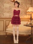 ワインレッド　モデル：りな　身長：160cm　着用サイズ：Sサイズ