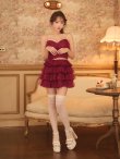 ワインレッド　モデル：りな　身長：160cm　着用サイズ：Sサイズ