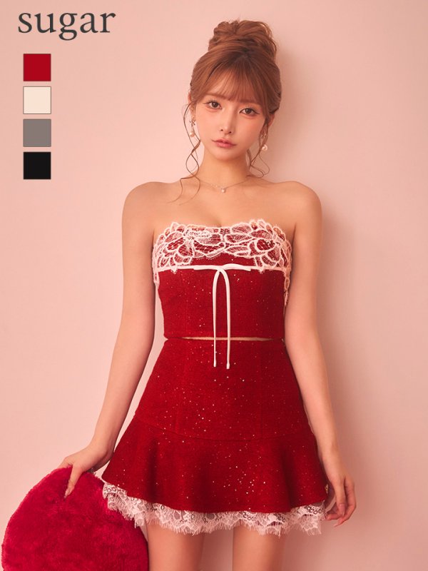 レッド　モデル：まみ　身長：161cm　着用サイズ：Sサイズ