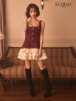 ボルドーxアイボリー　モデル：天海りこ　身長：156cm　着用サイズ：Sサイズ