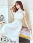 画像42: 【AMORA GRACE / アモーラグレース】 オケージョンドレス/ パーティードレス/ お呼ばれドレス/ 半袖/ 袖あり/ 総レース/ ハイネック/ タック/ ミディアム丈/ 膝丈/ ワンピース/ キャバドレス[OF05] (42)
