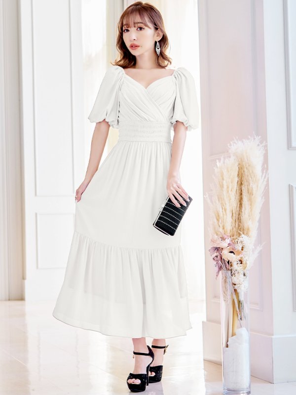 画像39: 【AMORA GRACE / アモーラグレース】 オケージョンドレス/ パーティードレス/ お呼ばれドレス/ パフスリーブ/ 袖あり/ 半袖/ マキシ丈/ ワンピース/ キャバドレス[OF05] (39)