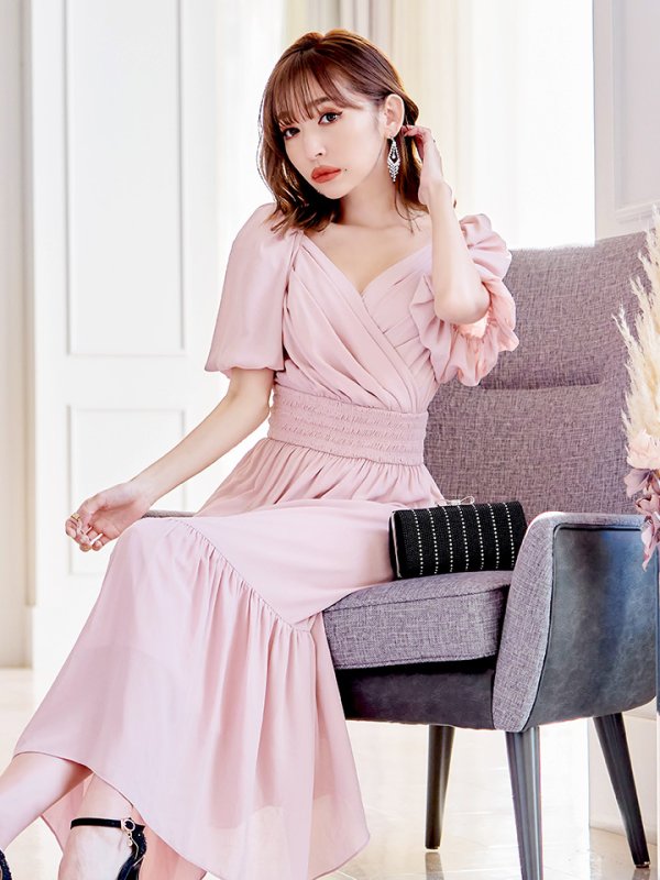 画像11: 【AMORA GRACE / アモーラグレース】 オケージョンドレス/ パーティードレス/ お呼ばれドレス/ パフスリーブ/ 袖あり/ 半袖/ マキシ丈/ ワンピース/ キャバドレス[OF05] (11)