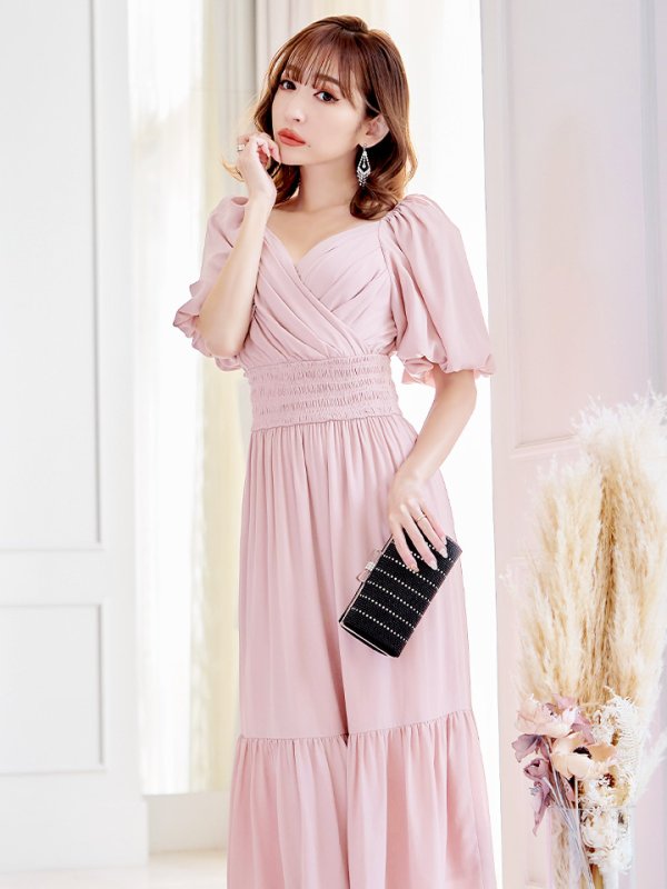 画像12: 【AMORA GRACE / アモーラグレース】 オケージョンドレス/ パーティードレス/ お呼ばれドレス/ パフスリーブ/ 袖あり/ 半袖/ マキシ丈/ ワンピース/ キャバドレス[OF05] (12)