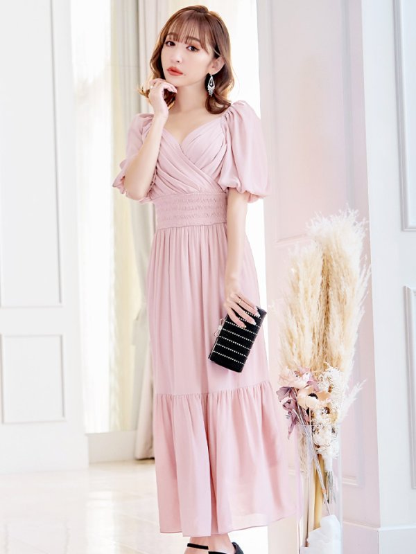 画像13: 【AMORA GRACE / アモーラグレース】 オケージョンドレス/ パーティードレス/ お呼ばれドレス/ パフスリーブ/ 袖あり/ 半袖/ マキシ丈/ ワンピース/ キャバドレス[OF05] (13)