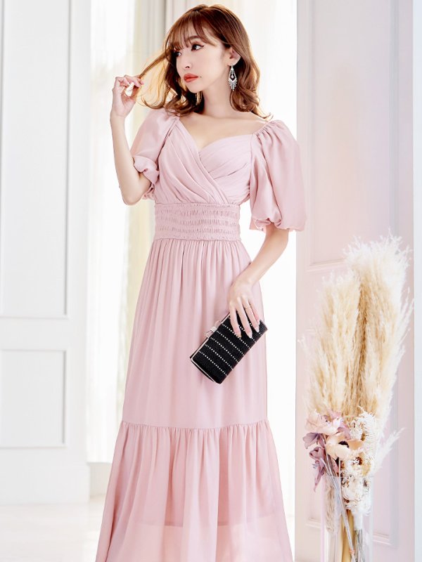 画像15: 【AMORA GRACE / アモーラグレース】 オケージョンドレス/ パーティードレス/ お呼ばれドレス/ パフスリーブ/ 袖あり/ 半袖/ マキシ丈/ ワンピース/ キャバドレス[OF05] (15)