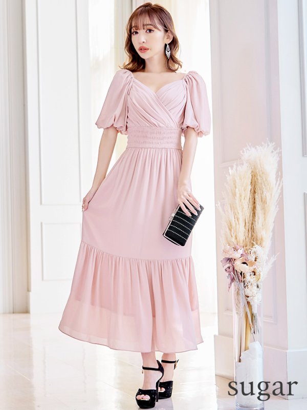 画像16: 【AMORA GRACE / アモーラグレース】 オケージョンドレス/ パーティードレス/ お呼ばれドレス/ パフスリーブ/ 袖あり/ 半袖/ マキシ丈/ ワンピース/ キャバドレス[OF05] (16)