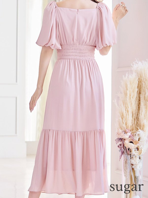 画像18: 【AMORA GRACE / アモーラグレース】 オケージョンドレス/ パーティードレス/ お呼ばれドレス/ パフスリーブ/ 袖あり/ 半袖/ マキシ丈/ ワンピース/ キャバドレス[OF05] (18)