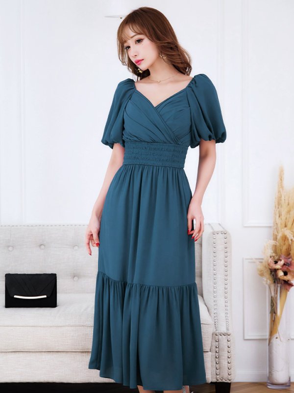 画像20: 【AMORA GRACE / アモーラグレース】 オケージョンドレス/ パーティードレス/ お呼ばれドレス/ パフスリーブ/ 袖あり/ 半袖/ マキシ丈/ ワンピース/ キャバドレス[OF05] (20)