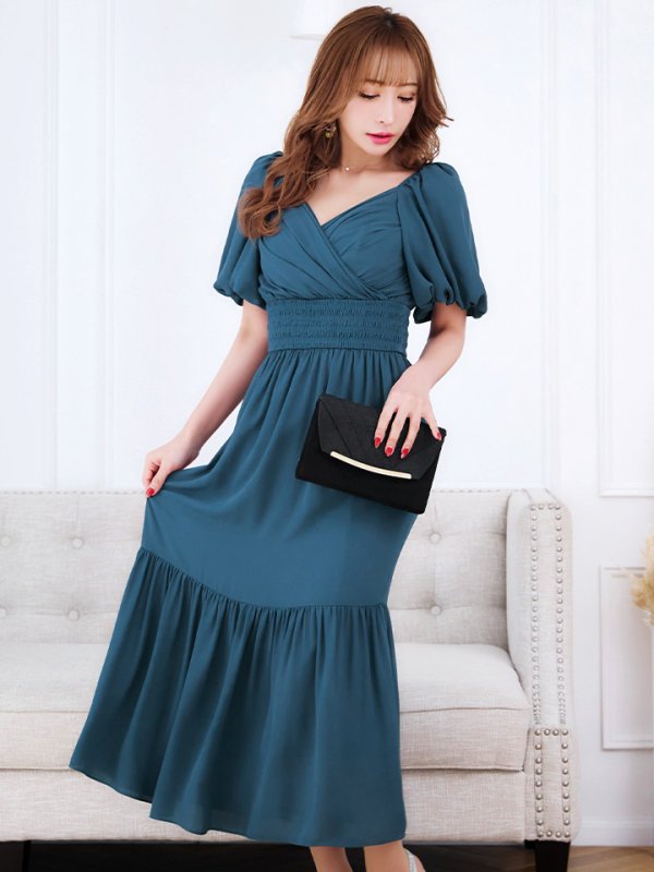 画像21: 【AMORA GRACE / アモーラグレース】 オケージョンドレス/ パーティードレス/ お呼ばれドレス/ パフスリーブ/ 袖あり/ 半袖/ マキシ丈/ ワンピース/ キャバドレス[OF05] (21)