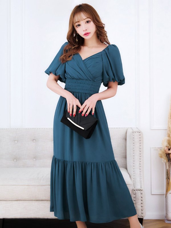 画像22: 【AMORA GRACE / アモーラグレース】 オケージョンドレス/ パーティードレス/ お呼ばれドレス/ パフスリーブ/ 袖あり/ 半袖/ マキシ丈/ ワンピース/ キャバドレス[OF05] (22)