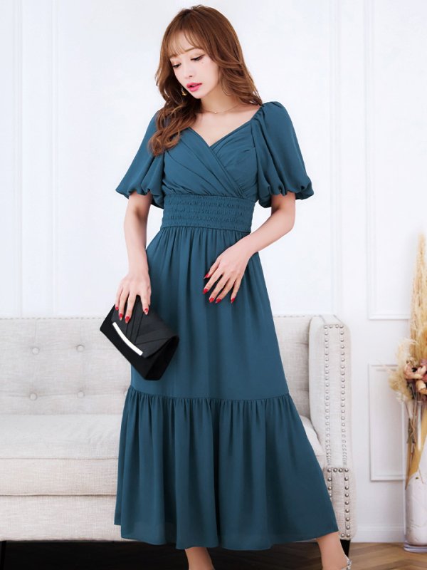 画像23: 【AMORA GRACE / アモーラグレース】 オケージョンドレス/ パーティードレス/ お呼ばれドレス/ パフスリーブ/ 袖あり/ 半袖/ マキシ丈/ ワンピース/ キャバドレス[OF05] (23)