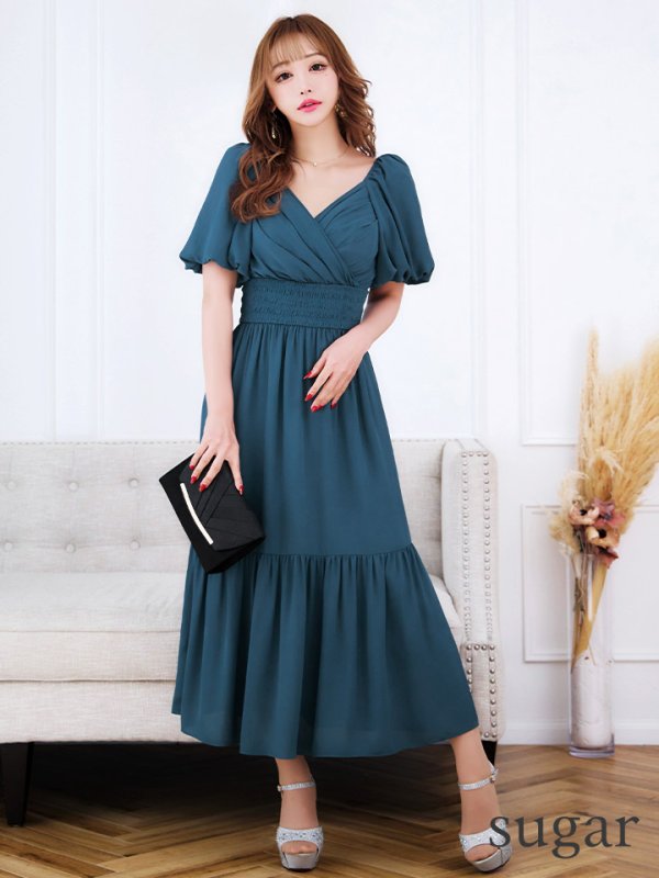 画像25: 【AMORA GRACE / アモーラグレース】 オケージョンドレス/ パーティードレス/ お呼ばれドレス/ パフスリーブ/ 袖あり/ 半袖/ マキシ丈/ ワンピース/ キャバドレス[OF05] (25)