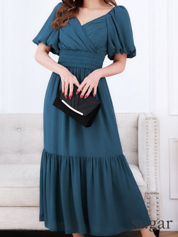 画像26: 【AMORA GRACE / アモーラグレース】 オケージョンドレス/ パーティードレス/ お呼ばれドレス/ パフスリーブ/ 袖あり/ 半袖/ マキシ丈/ ワンピース/ キャバドレス[OF05] (26)