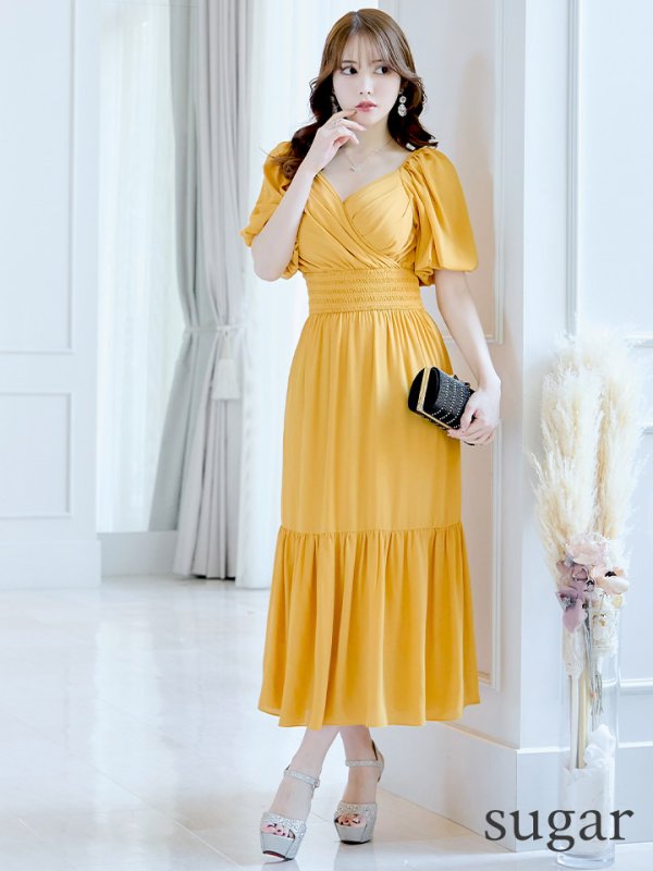 画像7: 【AMORA GRACE / アモーラグレース】 オケージョンドレス/ パーティードレス/ お呼ばれドレス/ パフスリーブ/ 袖あり/ 半袖/ マキシ丈/ ワンピース/ キャバドレス[OF05] (7)