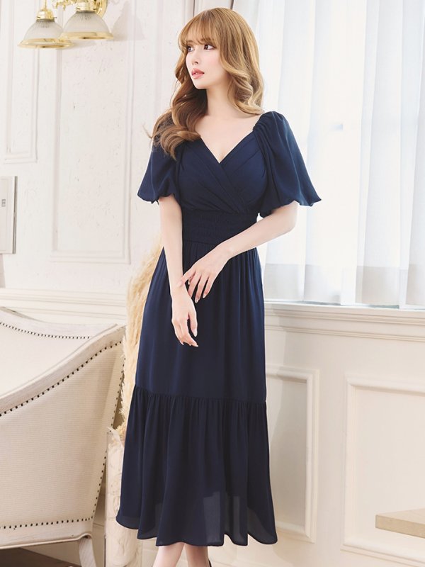 画像29: 【AMORA GRACE / アモーラグレース】 オケージョンドレス/ パーティードレス/ お呼ばれドレス/ パフスリーブ/ 袖あり/ 半袖/ マキシ丈/ ワンピース/ キャバドレス[OF05] (29)