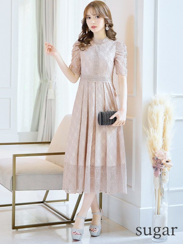 画像25: 【AMORA GRACE / アモーラグレース】 オケージョンドレス/ パーティードレス/ お呼ばれドレス/ 総レース/ パフスリーブ/ 袖あり/ 五分袖/ ミモレ丈/ ワンピース/ キャバドレス[OF05] (25)