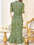 画像45: 【AMORA GRACE / アモーラグレース】 オケージョンドレス/ パーティードレス/ お呼ばれドレス/ 総レース/ パフスリーブ/ 袖あり/ 五分袖/ ミモレ丈/ マーメイド/ ワンピース/ キャバドレス[OF05] (45)