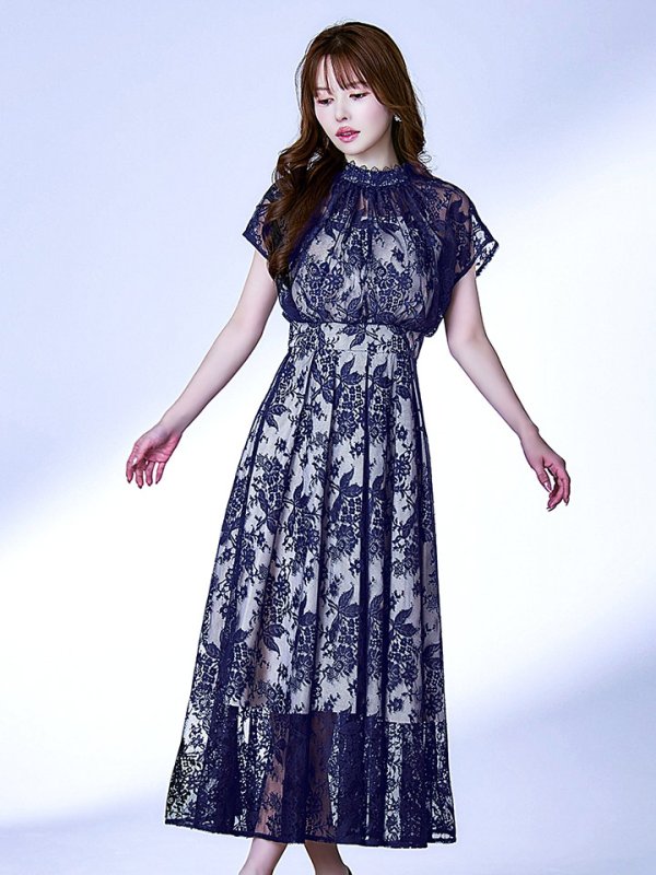 ネイビーベージュ  モデル：ゆめ　身長：160cm　着用サイズ：8号(Sサイズ)