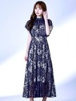ネイビーベージュ  モデル：ゆめ　身長：160cm　着用サイズ：8号(Sサイズ)