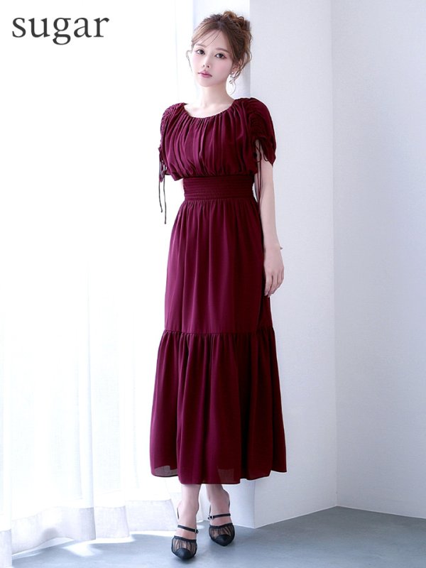 バーガンディ　モデル：ゆめ　身長：160cm　着用サイズ：8号(Sサイズ)