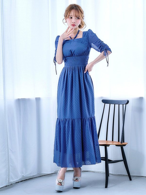 ブルー　モデル：ゆめ　身長：160cm　着用サイズ：8号(Sサイズ)