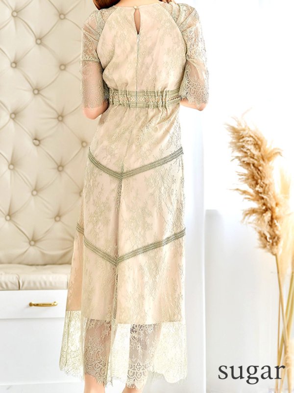 画像36: 【AMORA GRACE / アモーラグレース】 オケージョンドレス/ パーティードレス/ お呼ばれドレス/ パール/ 総レース/ 袖あり/ 七分袖/ ミモレ丈/ ワンピース/ キャバドレス[OF05] (36)