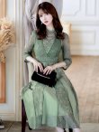 画像13: 【AMORA GRACE / アモーラグレース】 オケージョンドレス/ パーティードレス/ お呼ばれドレス/ アクセサリー付き/ 総レース/ 袖あり/ 七分袖/ ミモレ丈/ ワンピース/ キャバドレス[OF05] (13)