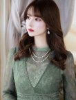 画像15: 【AMORA GRACE / アモーラグレース】 オケージョンドレス/ パーティードレス/ お呼ばれドレス/ アクセサリー付き/ 総レース/ 袖あり/ 七分袖/ ミモレ丈/ ワンピース/ キャバドレス[OF05] (15)