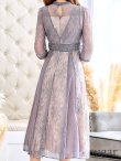 画像45: 【AMORA GRACE / アモーラグレース】 オケージョンドレス/ パーティードレス/ お呼ばれドレス/ アクセサリー付き/ 総レース/ 袖あり/ 七分袖/ ミモレ丈/ ワンピース/ キャバドレス[OF05] (45)