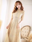 画像12: 【AMORA GRACE / アモーラグレース】 オケージョンドレス/ パーティードレス/ お呼ばれドレス/ アクセサリー付き/ 総レース/ 袖あり/ 七分袖/ ミモレ丈/ ワンピース/ キャバドレス[OF05] (12)