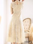 画像18: 【AMORA GRACE / アモーラグレース】 オケージョンドレス/ パーティードレス/ お呼ばれドレス/ アクセサリー付き/ 総レース/ 袖あり/ 七分袖/ ミモレ丈/ ワンピース/ キャバドレス[OF05] (18)