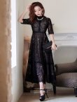 画像5: 【AMORA GRACE / アモーラグレース】 オケージョンドレス/ パーティードレス/ お呼ばれドレス/ アクセサリー付き/ 総レース/ 袖あり/ 七分袖/ ミモレ丈/ ワンピース/ キャバドレス[OF05] (5)