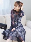 画像14: 【AMORA GRACE / アモーラグレース】 オケージョンドレス/ パーティードレス/ お呼ばれドレス/ 総レース/ 袖あり/ ミモレ丈/ ワンピース/ キャバドレス[OF05] (14)