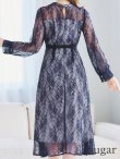 画像18: 【AMORA GRACE / アモーラグレース】 オケージョンドレス/ パーティードレス/ お呼ばれドレス/ 総レース/ 袖あり/ ミモレ丈/ ワンピース/ キャバドレス[OF05] (18)