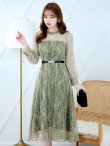 画像23: 【AMORA GRACE / アモーラグレース】 オケージョンドレス/ パーティードレス/ お呼ばれドレス/ 総レース/ 袖あり/ ミモレ丈/ ワンピース/ キャバドレス[OF05] (23)
