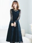 画像5: 【AMORA GRACE / アモーラグレース】 オケージョンドレス/ パーティードレス/ お呼ばれドレス/ アクセサリー付き/ 総レース/ 袖あり/ 長袖/ ミモレ丈/ ワンピース/ キャバドレス[OF05] (5)