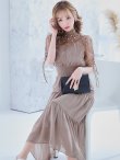 画像11: 【AMORA GRACE / アモーラグレース】 オケージョンドレス/ パーティードレス/ お呼ばれドレス/ ハイネック/ レース/ 袖あり/ Aライン/ ミモレ丈/ ワンピース/ キャバドレス[OF05] (11)