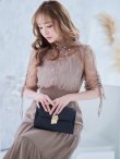 画像12: 【AMORA GRACE / アモーラグレース】 オケージョンドレス/ パーティードレス/ お呼ばれドレス/ ハイネック/ レース/ 袖あり/ Aライン/ ミモレ丈/ ワンピース/ キャバドレス[OF05] (12)