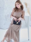 画像15: 【AMORA GRACE / アモーラグレース】 オケージョンドレス/ パーティードレス/ お呼ばれドレス/ ハイネック/ レース/ 袖あり/ Aライン/ ミモレ丈/ ワンピース/ キャバドレス[OF05] (15)
