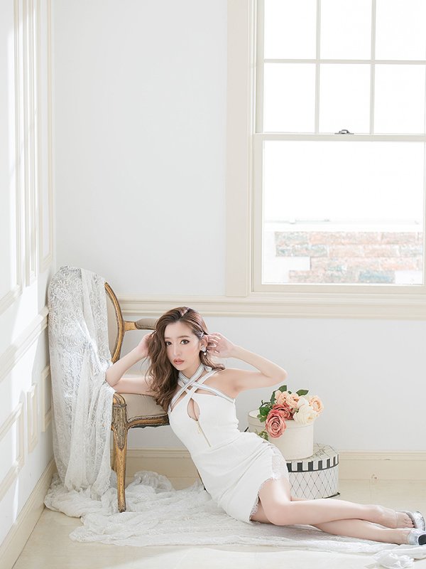 画像11: 【XSサイズあり】【Glossy/グロッシー】バストクロスジップ/ ZIP 片サイドレース切替/ タイト/ ミニドレス/ キャバドレス【OF08】 (11)